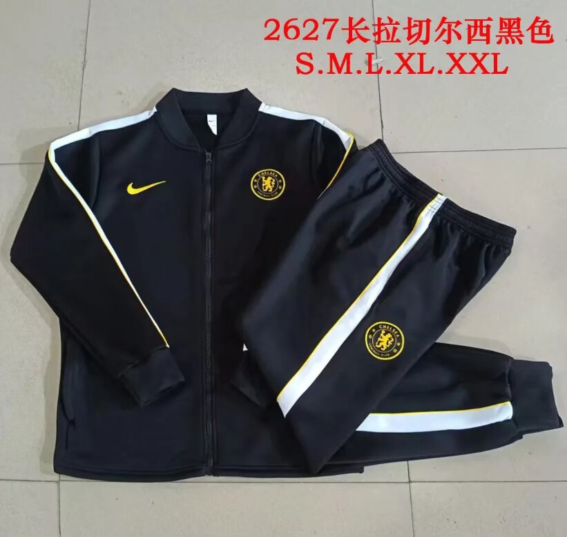 AAA Quality Chelsea 26/27 Tracksuit - Black/White/Yellow